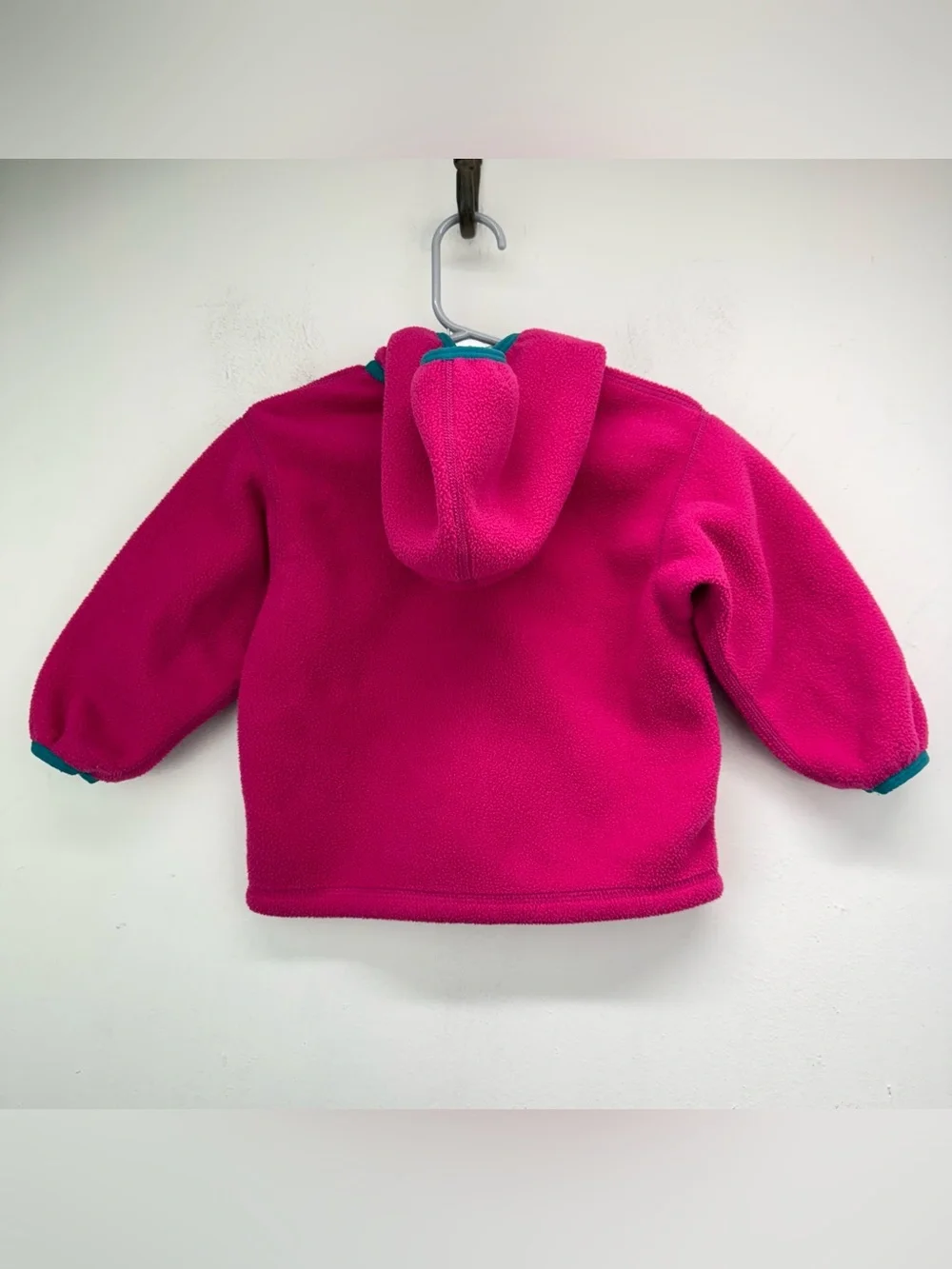 Patagonia size 18M Baby Toddler Pink Synchilla Fleece Hooded Cardigan Jacket